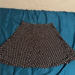 Elegant Black and White Polka Dot Midi Skirt